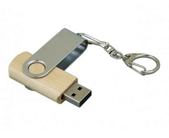 USB 2.0- флешка промо на 32 Гб с поворотным механизмом, 32Gb, 6032.32.06, Цвет: натуральный,серебристый, Размер: 32Gb, изображение 3