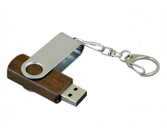 USB 2.0- флешка промо на 16 Гб с поворотным механизмом, 16Gb, 6032.16.01, Цвет: коричневый,серебристый, Размер: 16Gb, изображение 3