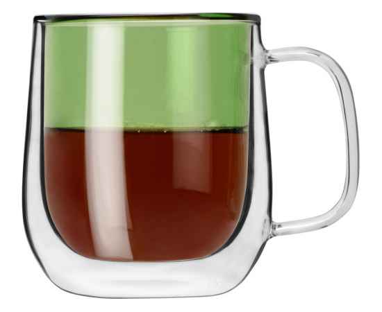 Кружка с двойными стенками Ubud, 828154, Цвет: прозрачный,зеленый прозрачный, Объем: 250, изображение 2