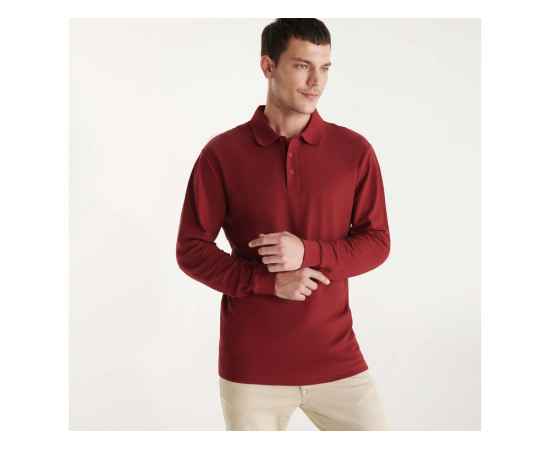 Рубашка поло Estrella мужская с длинным рукавом, S, 6635PO57S, Цвет: бордовый, Размер: S, изображение 5
