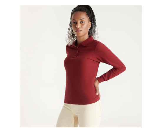 Рубашка поло Estrella женская с длинным рукавом, S, 6636PO57S, Цвет: бордовый, Размер: S, изображение 5