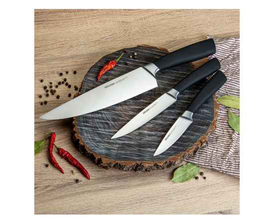 Набор из 3 кухонных ножей в универсальном блоке UNA, 247920, изображение 9