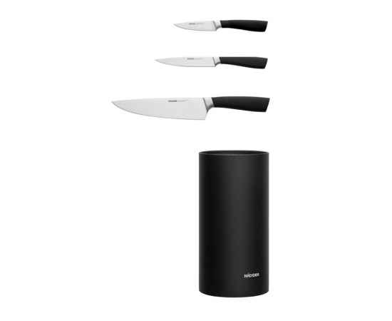 Набор из 3 кухонных ножей в универсальном блоке UNA, 247920, изображение 2