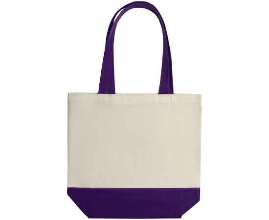 Холщовая сумка Shopaholic, фиолетовая, Цвет: фиолетовый, неокрашенный, Размер: 43,5х40,5х14 см, ручки: 69х3 см, изображение 3