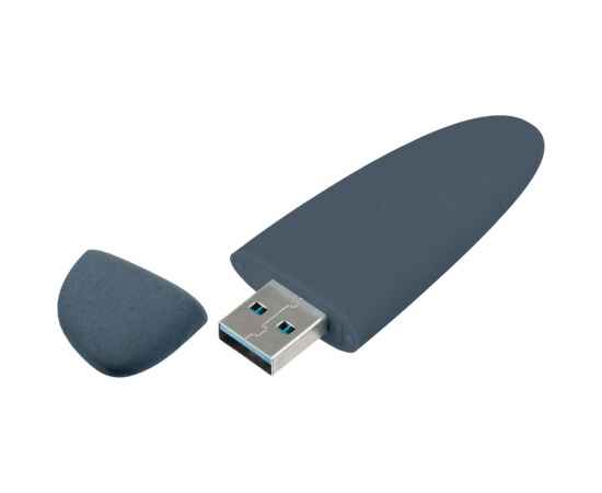 Флешка Pebble Type-C, USB 3.0, серо-синяя, 16 Гб, Цвет: синий, серый, изображение 2