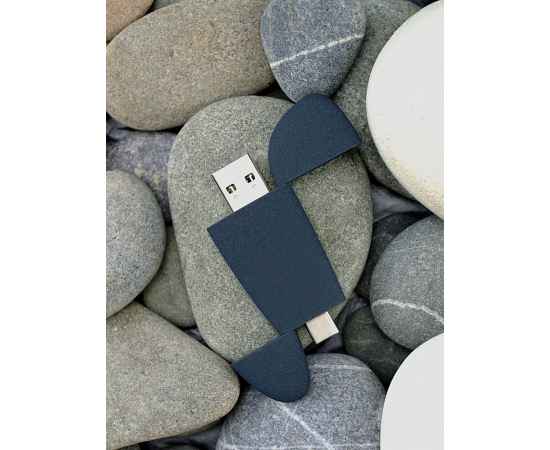 Флешка Pebble Type-C, USB 3.0, серо-синяя, 16 Гб, Цвет: синий, серый, изображение 6