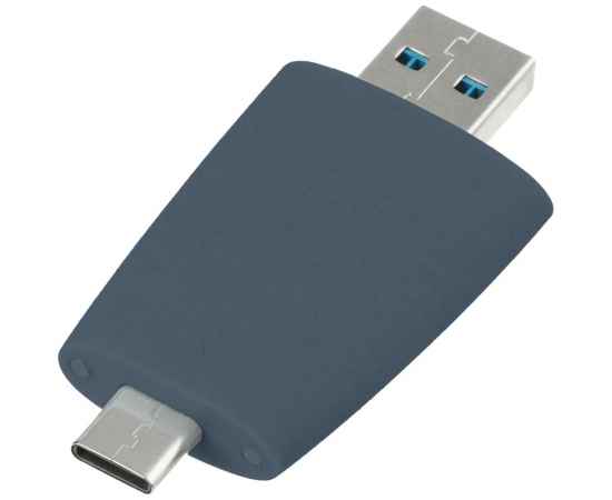 Флешка Pebble Type-C, USB 3.0, серо-синяя, 16 Гб, Цвет: синий, серый, изображение 4