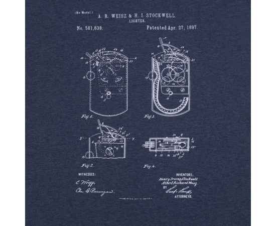 Футболка приталенная Old Patents. Lighter, синий меланж, размер S, Цвет: синий, Размер: S, изображение 3