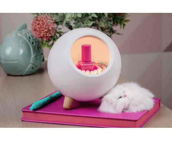 Беспроводная лампа-колонка Right Meow, белая, Цвет: белый, Размер: Диаметр 13 см, изображение 10