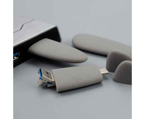 Флешка Pebble Universal, USB 3.0, серая, 64 Гб, Цвет: серый, изображение 9