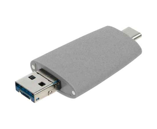 Флешка Pebble Universal, USB 3.0, серая, 64 Гб, Цвет: серый, изображение 5