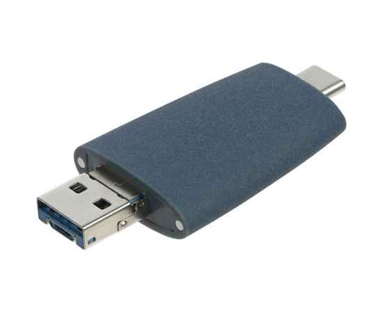 Флешка Pebble Universal, USB 3.0, серо-синяя, 32 Гб, Цвет: синий, серый, изображение 5