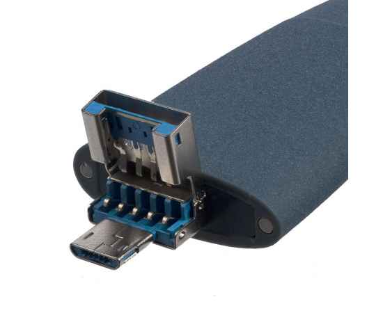 Флешка Pebble Universal, USB 3.0, серо-синяя, 32 Гб, Цвет: синий, серый, изображение 2