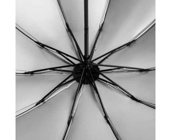 Зонт наоборот складной Stardome, черный с серебристым, Цвет: черный, изображение 3