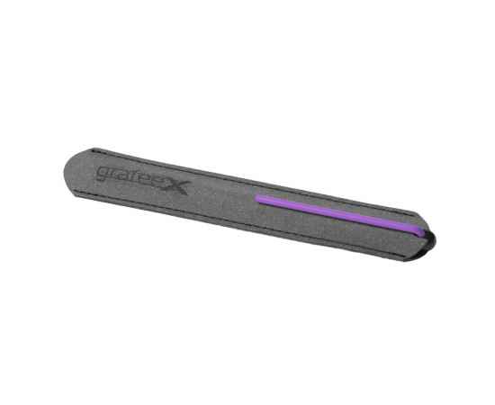 Шариковая ручка GrafeeX в чехле, черная с фиолетовым, Цвет: черный, фиолетовый, изображение 3