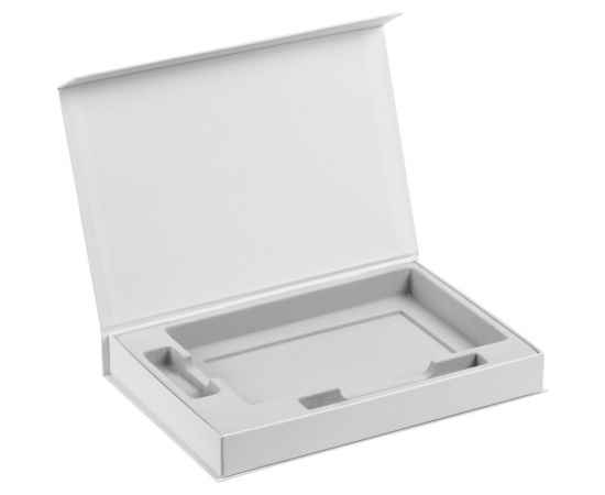 Коробка Silk с ложементом под ежедневник 13x21 см, флешку и ручку, белая, Цвет: белый, изображение 2