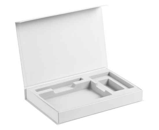 Коробка Silk с ложементом под ежедневник 10x16 см, аккумулятор и ручку, белая, Цвет: белый, изображение 2