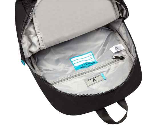 Складной рюкзак Compact Neon, черный с голубым, Цвет: черный, голубой, Объем: 23, изображение 4
