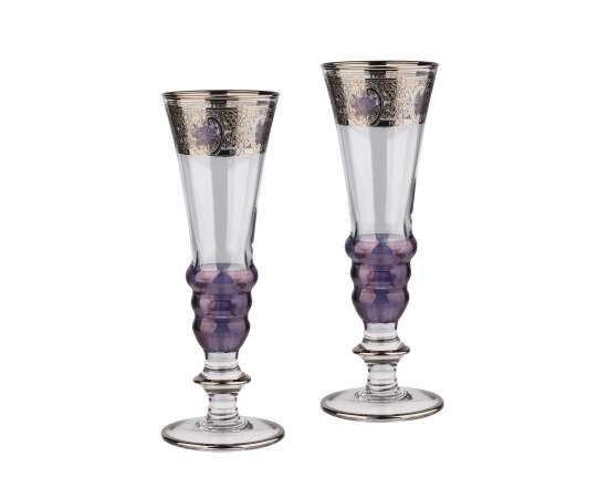 Набор для шампанского 'Эперне', 2 бокала, фиолетовый, Цвет: фиолетовый