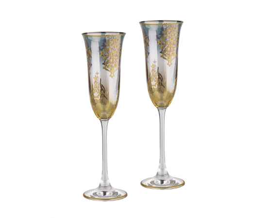 Набор для шампанского 'Менье', 2 фужера, Синий, Цвет: синий с золотом