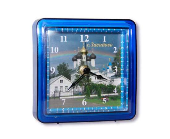 Настольные акриловые часы (квадрат 124 мм)