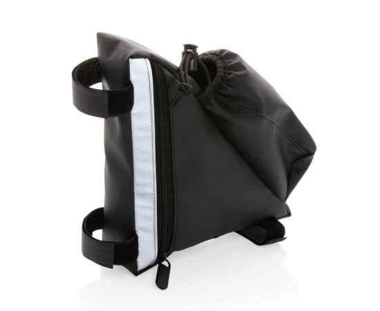 Велосипедная сумка со светоотражающей вставкой и держателем для бутылок, Черный, Цвет: черный, Размер: Длина 18,5 см., ширина 6 см., высота 21 см.