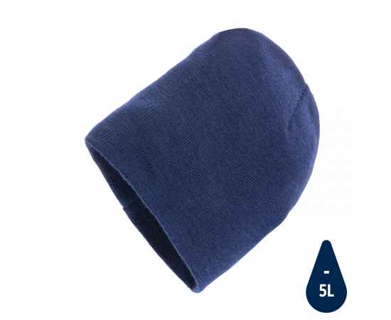 Классическая шапка Impact из Polylana® AWARE™, Синий, Цвет: темно-синий, Размер: Длина 21 см., ширина 21 см., высота 1 см.