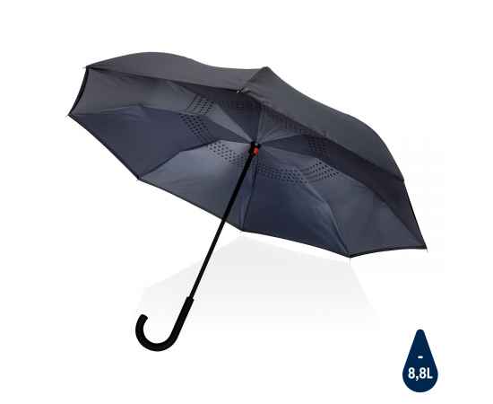 Двусторонний зонт Impact из RPET AWARE™ 190T, d105 см, Серый, Цвет: темно-серый, Размер: , высота 76 см., диаметр 105 см.
