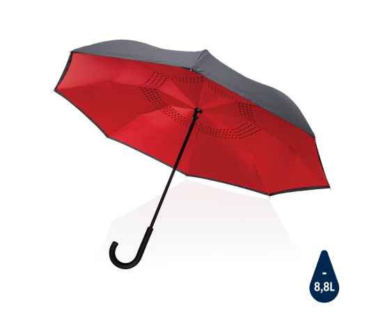 Двусторонний зонт Impact из RPET AWARE™ 190T, d105 см, Красный, Цвет: красный, Размер: , высота 76 см., диаметр 105 см.