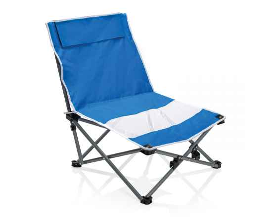 Складное пляжное кресло с чехлом, Синий, Цвет: синий, Размер: Длина 51 см., ширина 49 см., высота 64 см.