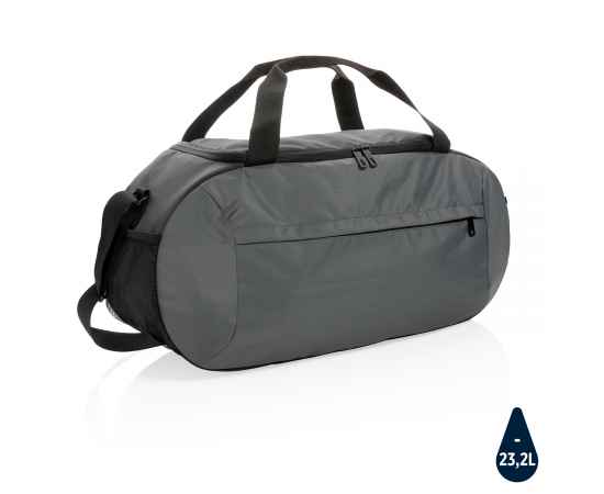 Спортивная сумка Impact из RPET AWARE™, Серый, Цвет: темно-серый, Размер: Длина 58 см., ширина 19 см., высота 26,5 см.