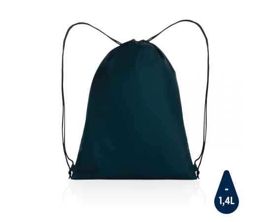 Плотный рюкзак на шнурке Impact из RPET AWARE™, Синий, Цвет: темно-синий, Размер: Длина 36 см., ширина 0,1 см., высота 44 см.