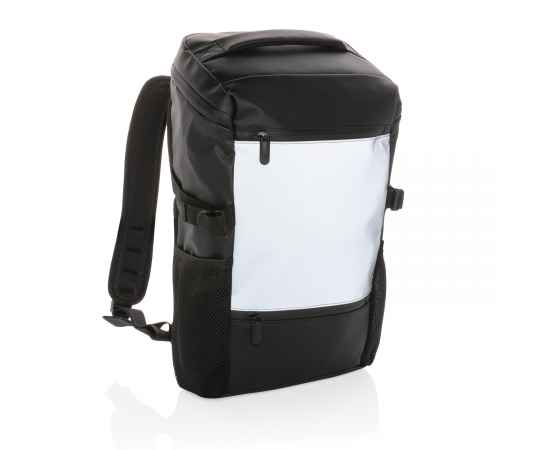 Рюкзак для ноутбука со светоотражающими вставками, 15.6', Черный, Цвет: черный, Размер: Длина 28 см., ширина 13 см., высота 45 см.