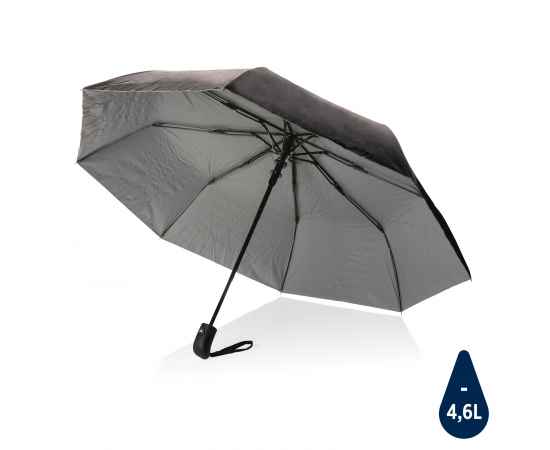 Маленький двухцветный зонт Impact из RPET AWARE™, d97 см, Серый, Цвет: серебряный, Размер: , высота 57 см., диаметр 97 см.