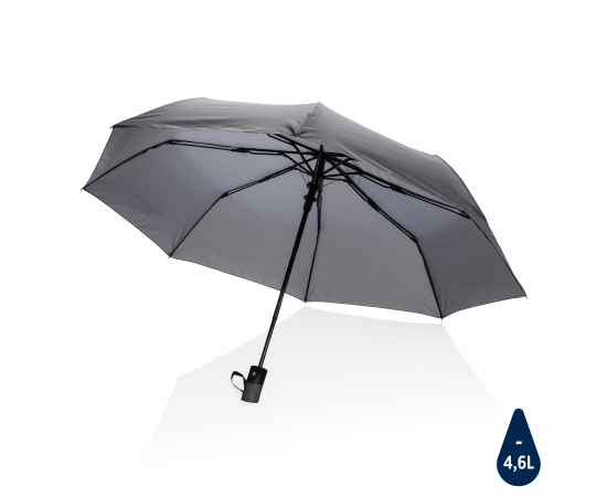 Зонт с автоматическим открыванием Impact из RPET AWARE™ 190T, d97 см, Серый, Цвет: темно-серый, Размер: , высота 57 см., диаметр 97 см.