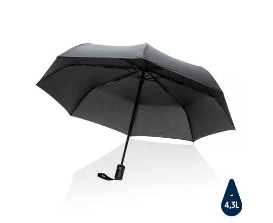 Плотный зонт-автомат Impact из RPET AWARE™, d94 см, Черный, Цвет: черный, Размер: , высота 56,5 см., диаметр 94 см.