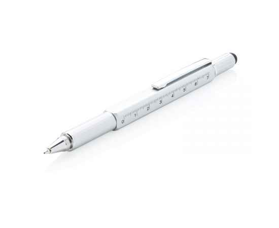 Многофункциональная ручка 5 в 1, серый,, Цвет: серый, Размер: , ширина 1,3 см., высота 15 см.