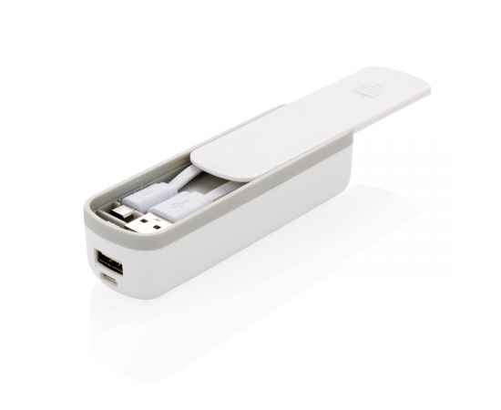 Зарядное устройство с кабелем micro-USB, 2200 mAh, белый,, Цвет: белый, Размер: Длина 2,8 см., ширина 3,5 см., высота 11,3 см.