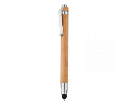 Ручка-стилус из бамбука, коричневый,, Цвет: коричневый, Размер: Длина 1 см., ширина 1 см., высота 13,6 см., диаметр 1,1 см.