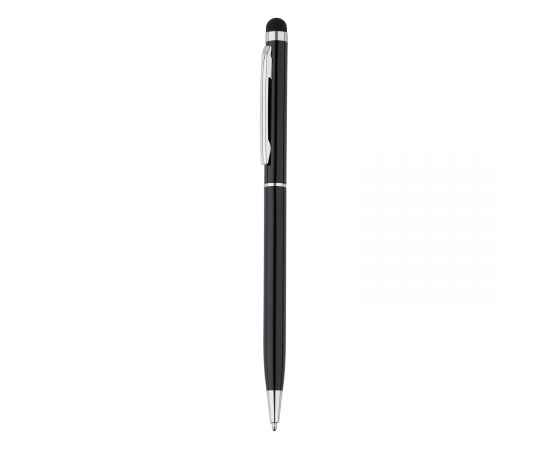 Тонкая металлическая ручка-стилус, черный,, Цвет: черный, Размер: , высота 13,6 см., диаметр 0,8 см.