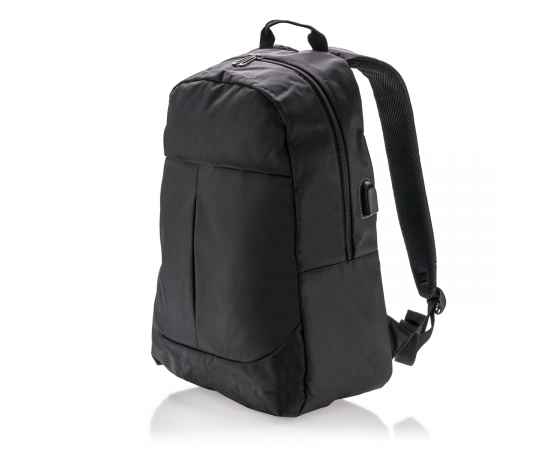 Рюкзак для ноутбука Power с USB-портом, Черный, Цвет: черный, Размер: Длина 16 см., ширина 32 см., высота 47 см.