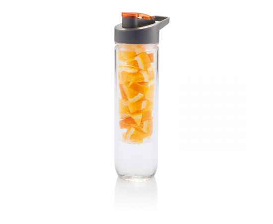 Бутылка для воды Tritan с контейнером для фруктов, 800 мл, Оранжевый, Цвет: оранжевый, Размер: , высота 27,5 см., диаметр 7,2 см.