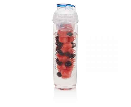 Бутылка для воды с контейнером для фруктов, 500 мл, Синий, Цвет: синий, Размер: , высота 22,7 см., диаметр 6 см.