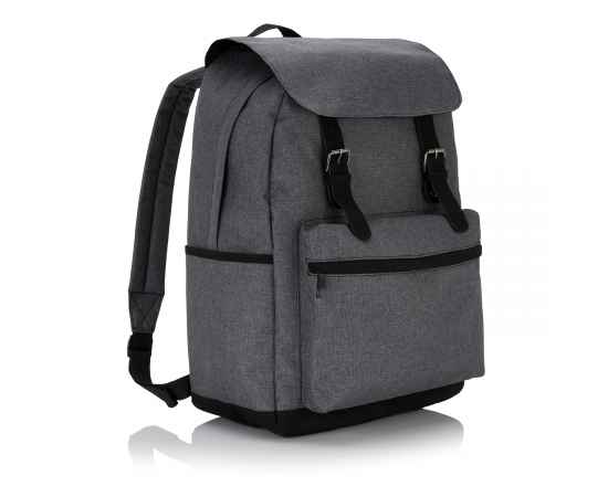 Стильный рюкзак для ноутбука с застежками на кнопках, Серый, Цвет: серый, Размер: Длина 43 см., ширина 15,5 см., высота 30 см.