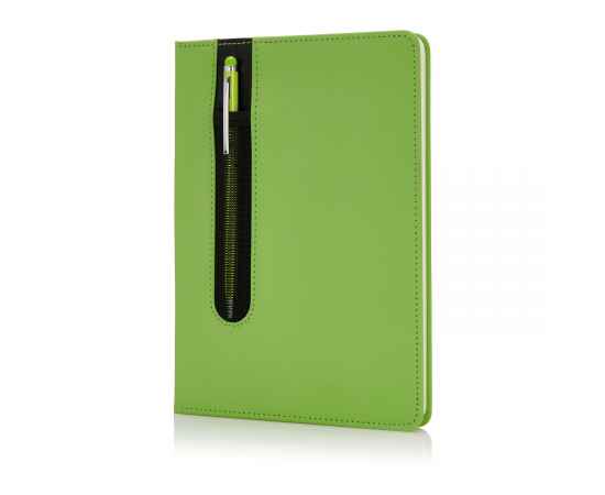 Блокнот для записей Deluxe формата A5 и ручка-стилус, Зеленый, Цвет: зеленый, Размер: Длина 1,6 см., ширина 20,3 см., высота 145 см.