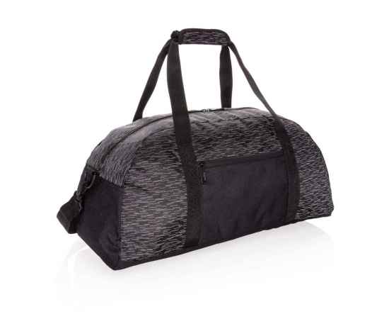 Светоотражающая спортивная сумка из RPET AWARE™, Черный, Цвет: черный, Размер: Длина 52 см., ширина 26 см., высота 25 см.