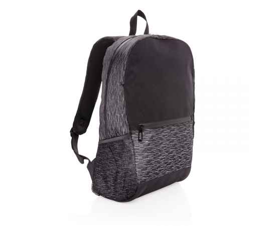 Светоотражающий рюкзак для ноутбука из RPET AWARE™, Черный, Цвет: черный, Размер: Длина 31 см., ширина 15 см., высота 47 см.