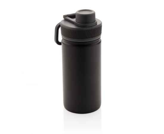 Спортивная вакуумная бутылка из нержавеющей стали, 550 мл, Черный, Цвет: черный, Размер: , высота 20 см., диаметр 7,6 см.