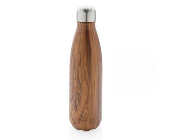 Вакуумная бутылка с принтом под дерево, Коричневый, Цвет: коричневый, Размер: , высота 25,8 см., диаметр 6,7 см.
