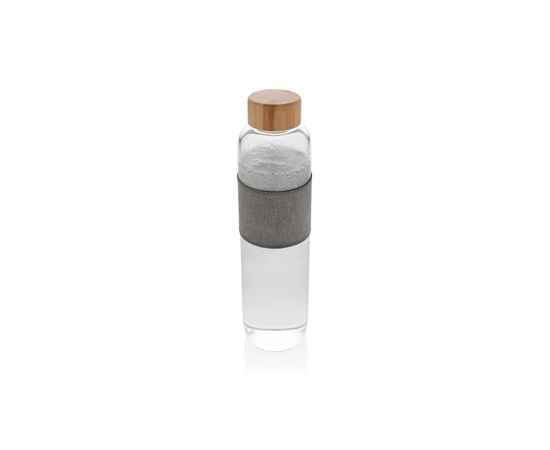 Бутылка Impact из боросиликатного стекла с бамбуковой крышкой, 750 мл, Серый, Цвет: прозрачный, серый, Размер: , высота 26,5 см., диаметр 7 см.